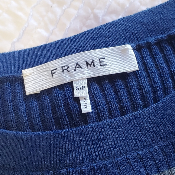 FRAME Lilac Multicolor Striped Crewneck Top S NWT - Picture 4 of 5